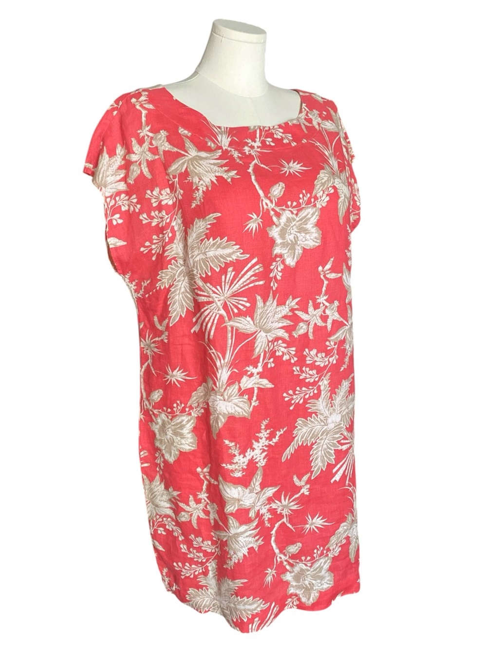 J.Jill Love Linen Tropical Floral Print 100% Linen Coastal Shift Dress Size XLP - Picture 4 of 12